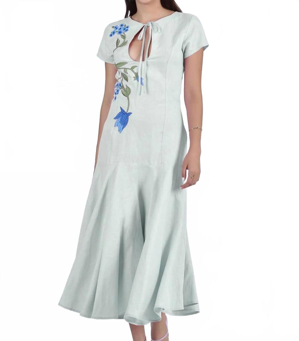 NEW FANM MON barbara midi dress in mint green